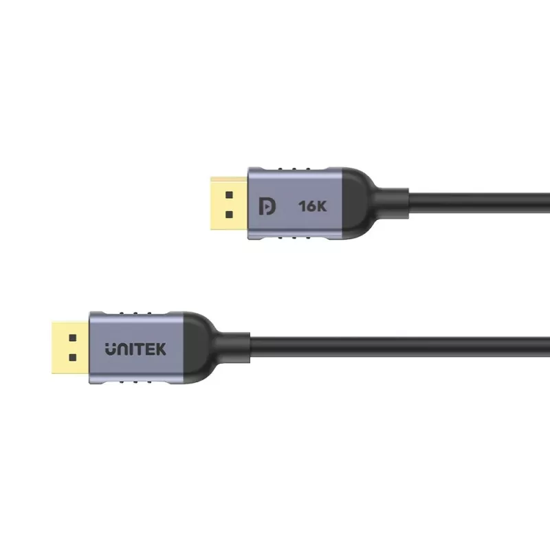 DisplayPort kabelis Unitek C1626GY01-1.5M — 1,5 m, DisplayPort 2.1, Vyriškas-Vyriškas, 360 Hz, 15360×8640, Pilka