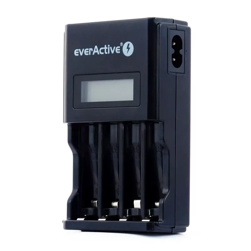 Baterijų įkroviklis everActive NC450B — 4 celių AAA įkroviklis, 110/230V kintamoji srovė, juodas