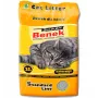 Sulipantis kačių kraikas super benek Super Benek Compact Natural 25 L — bentonito granulės, pilkos spalvos, biologiškai skaidus, naikinantis kvapus