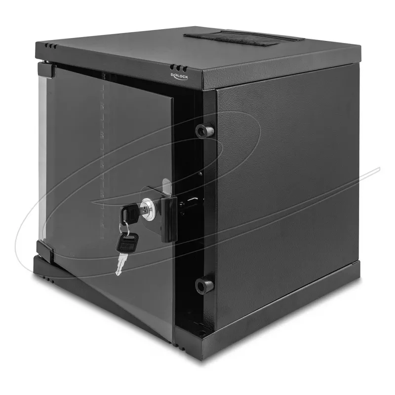 Laisvai stovinti/sieninė/grindinė montavimo spinta DELOCK 43422 6U 30 kg keliamoji galia IP20, juoda, rakinama spyna