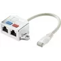 Renkforce RJ45 tinklo T adapteris CAT 5e [2x RJ45 lizdas - 1x RJ45 kištukas] 15,00 cm metalinis (RF-4538140)