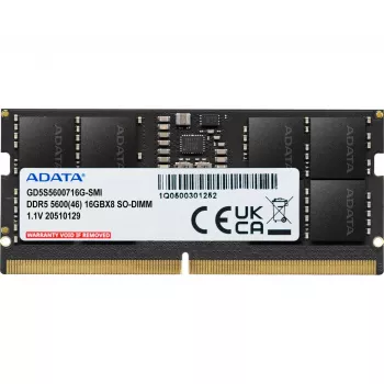 ADATA Gold atminties modulis 32 GB 1 x 32 GB DDR5 5200 MT/s 262 kontaktų SO-DIMM