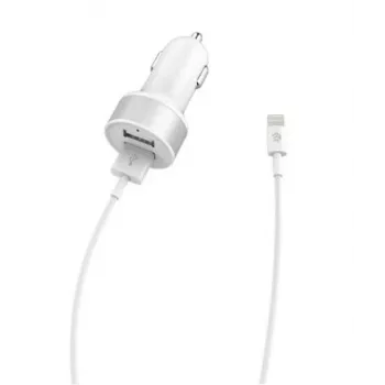 Automobilinis kroviklis Devia Smart Series Dual USB 2,4 A su integruotu Lightning kabeliu