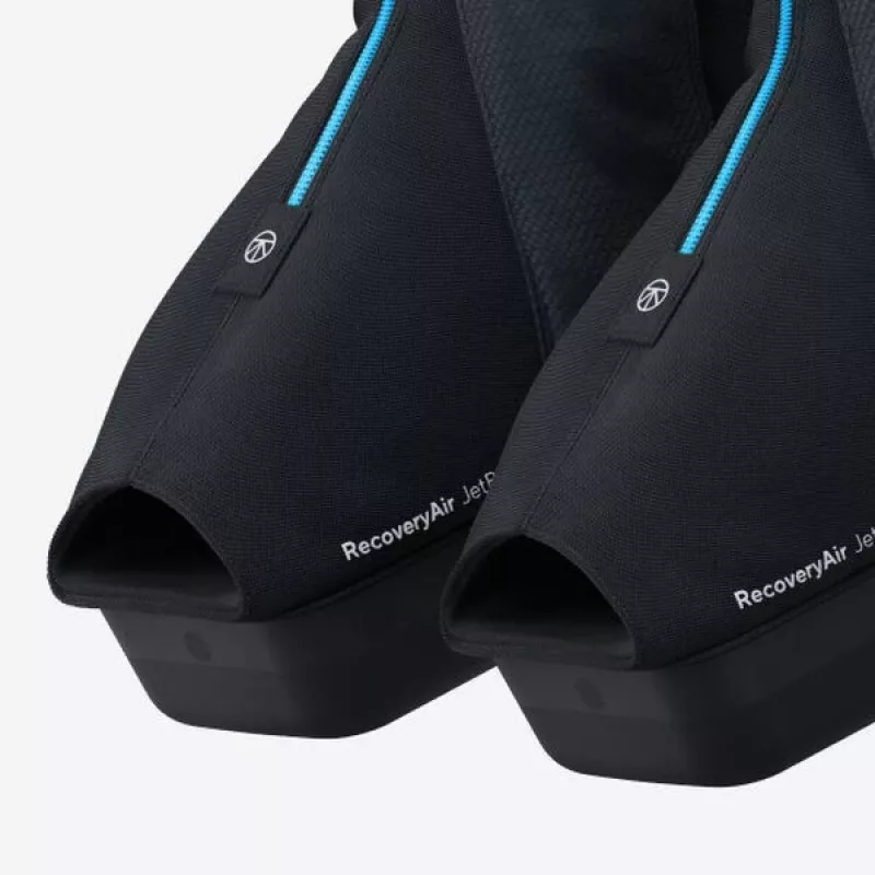Kojų masažuoklis Therabody RecoveryAir Juoda — kompresinis masažas, 4 programos, Bluetooth, 240 min. baterija