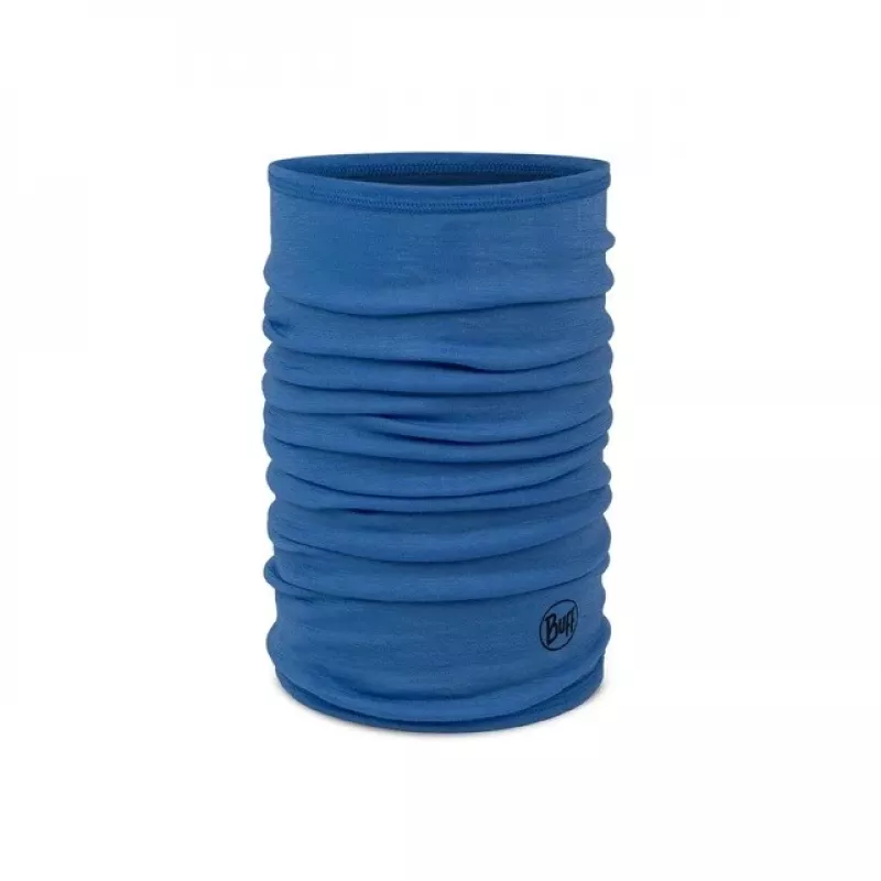 Buff Merino Lightweight Jr Solid vaikiškas merino vilnos kaklo šildytuvas mėlynas
