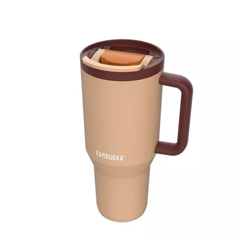 Termo puodelis su teleskopiniu šiaudeliu Kambukka Rio Tumbler 950ml Almond Dream