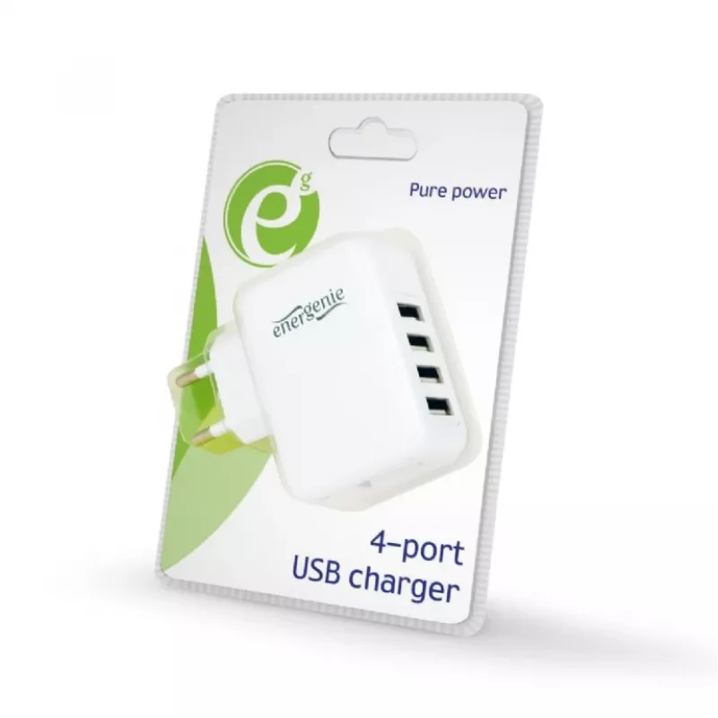 UNIVERSALUS USB ĮKROVIKLIS BALTAS/4 PORTŲ EG-U4AC-02 GEMBIRD