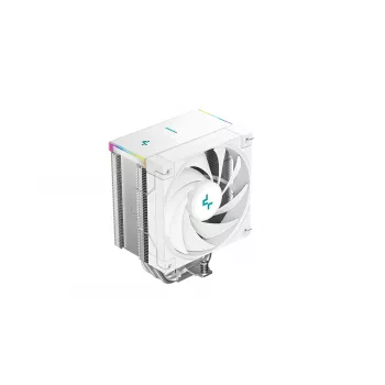 Oro aušintuvas DeepCool AK500S Digital SE — 5 šilumos vamzdeliai, 120 mm FDB ventiliatorius, PWM, daugia LED, baltas, palaiko Intel LGA1150 ir AMD lizdus