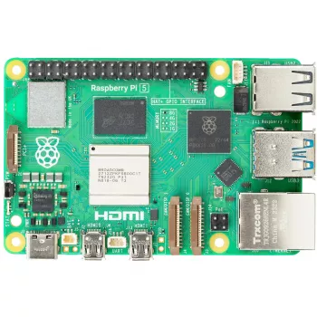 Vienplokštis kompiuteris Raspberry Pi 5 kūrimo plokštė — 2400 MHz Arm Cortex-A76, iki 16 GB LPDDR4x, MicroSD, USB 3.2, Wi‑Fi 5