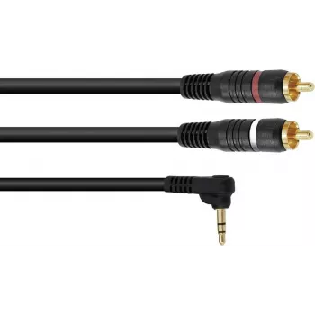 Adapter kabelis Omnitronic 3.5mm Jack to 2xRCA 90° 1.5 m (model 30225010)
