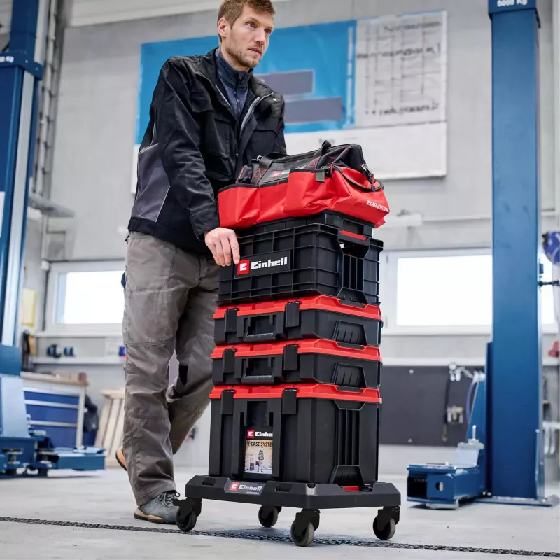 Riedanti platforma sisteminiams dėklams EINHELL E-Case, juoda, keliamoji galia iki 120 kg