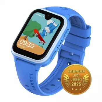 Išmanusis laikrodis Garett Kids Vibe Ai 4G mėlynas — GPS sekimas, atsparus vandeniui