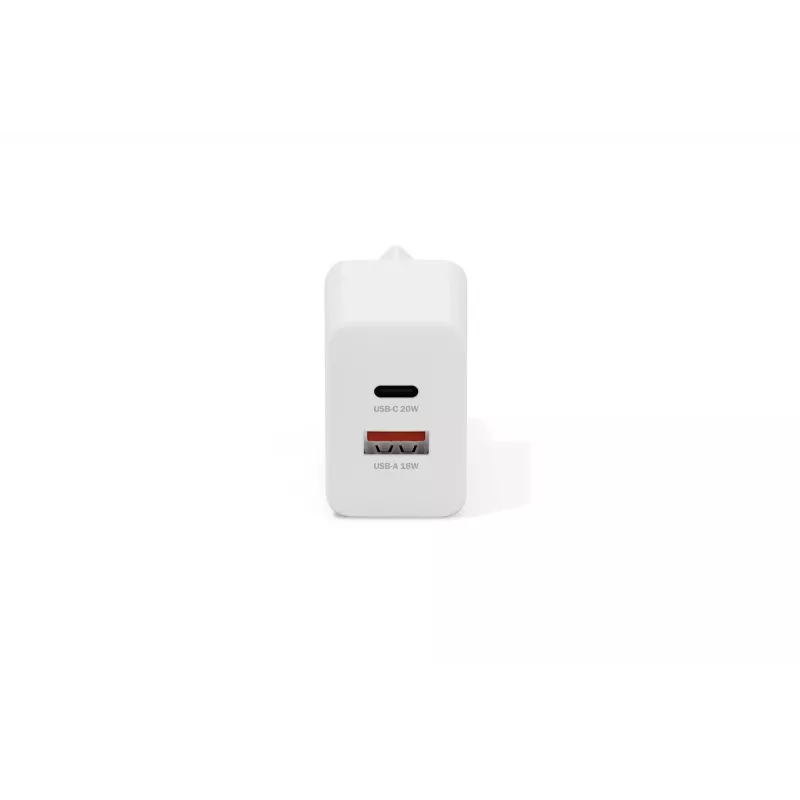 Kintamosios srovės USB įkroviklis DIGITUS 20 W, 1x USB-C, 1x USB-A, įvestis 100–240 V, baltas