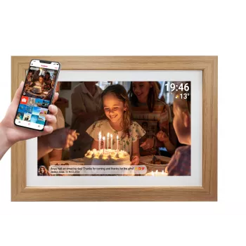 Denver PFF-1543LW skaitmeninis nuotraukų rėmelis šviesiai rudas 39,6 cm (15,6 col.) jutiklinis ekranas Wi-Fi