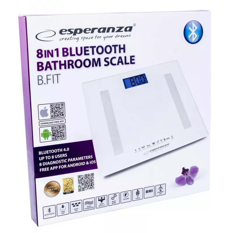 Esperanza EBS016W asmeninės svarstyklės, kvadratinės, baltos, elektroninės