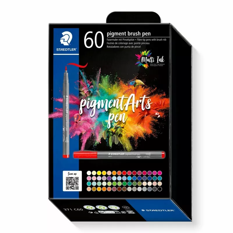Šepetėliniai rašikliai Staedtler Pigment Arts 60 vnt.