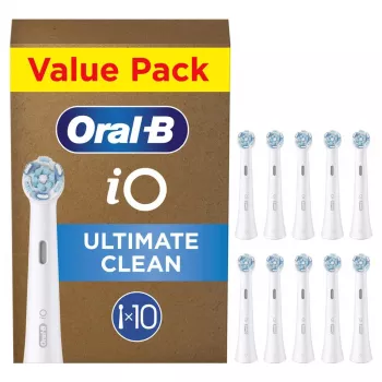 Oral-B iO Ultimate Clean keičiamosios šepetėlių galvutės, baltos, 10 vnt.