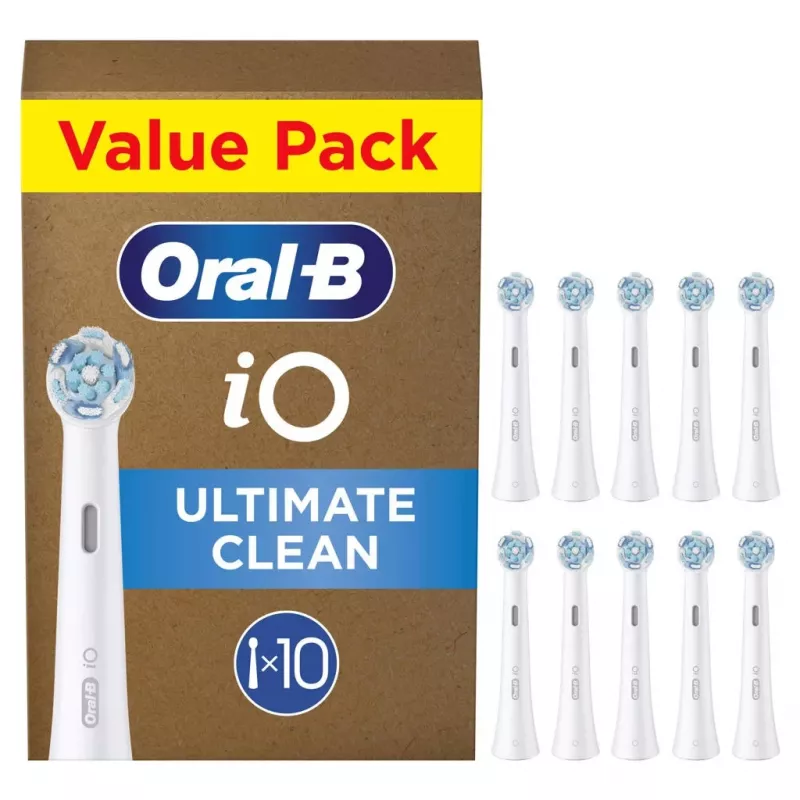 Oral-B iO Ultimate Clean keičiamosios šepetėlių galvutės, baltos, 10 vnt.