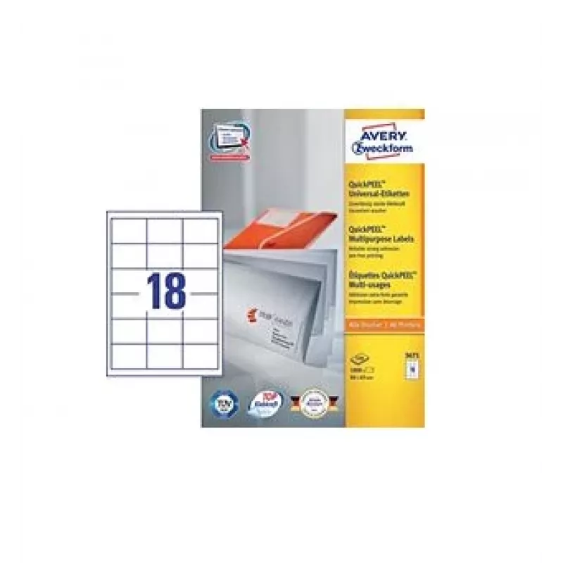 Lipnios etiketės Avery 3671