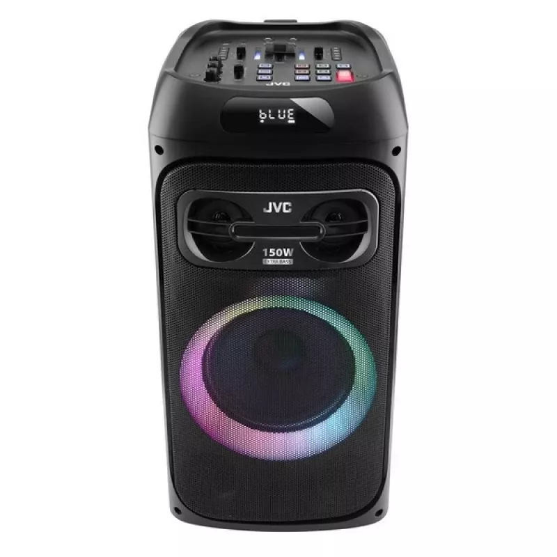 Vakarėlių garsiakalbis JVC XS-EP514B — stereo nešiojamas garsiakalbis, 150W RMS, Bluetooth 5.0, TWS, 4000mAh baterija, karaokė, FM, juodas