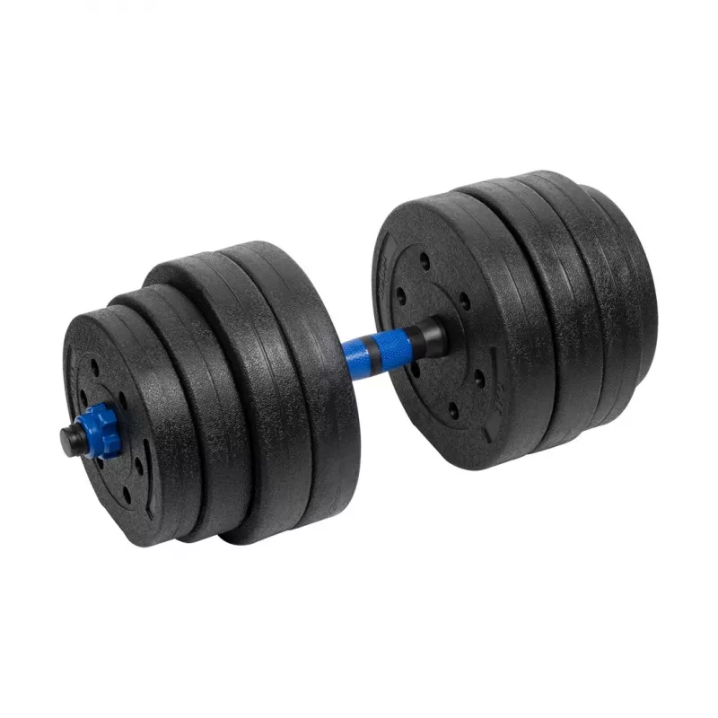 REBEL ACTIVE Reguliuojamas bituminis hantelis su jungtimi 1x20kg