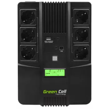 Green Cell AiO 800VA LCD nepertraukiamo maitinimo šaltinis (UPS) Line-Interactive 0,8 kVA 480 W 6 kintamosios srovės lizdų