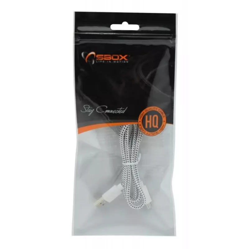 Sbox USB-1031W USB->Micro USB 1M baltas