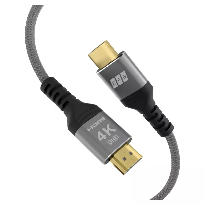 EFB Elektronik HDMI kabelis aukštos spartos su Ethernet 4K60Hz pilkas - Kabelis - Skaitmeninis / Ekrano / Vaizdo (HDMI-20-00001)