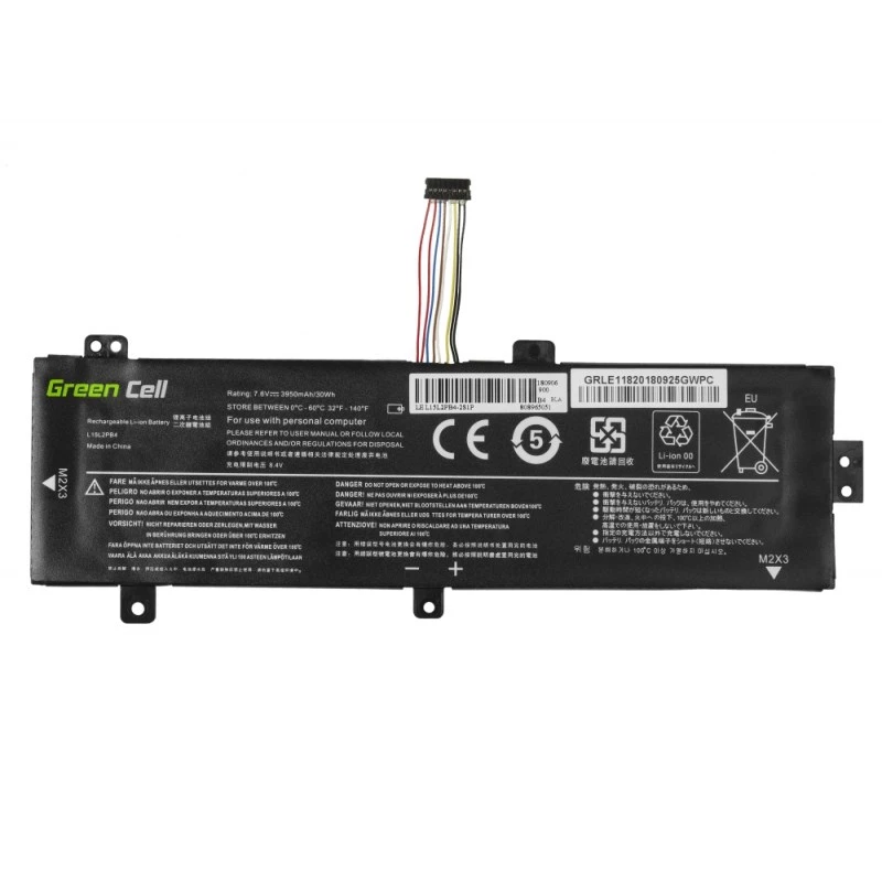 Baterija Green Cell LE118, skirta Lenovo Ideapad 310-15 (7,6 V, 3500 mAh, 4 celės, LiPo, juoda)