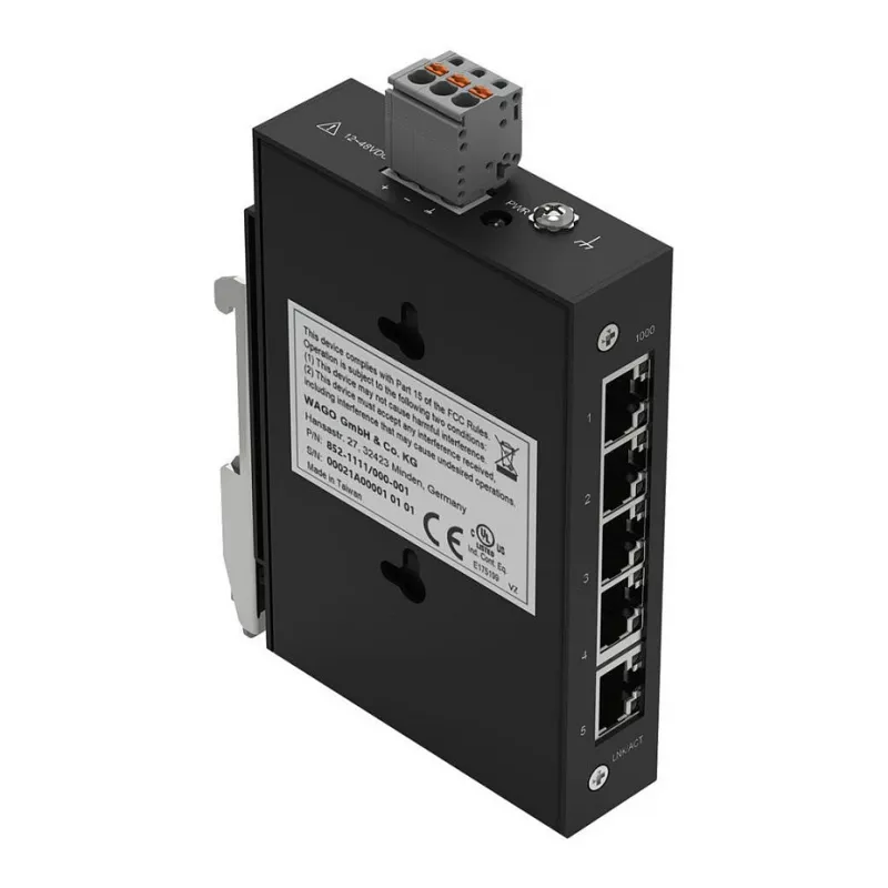 WAGO 852-1111/000-001 Industrial-ECO-Switch, 5 prievadų 1000