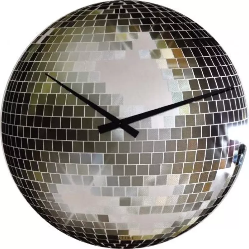 NeXtime klok 8801 Small Disco, Ø30 cm, Sieninis, Sidabrinis