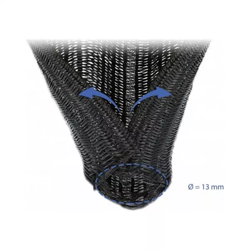 Pintas apsauginis apvalkalas DeLOCK 18909 5 m x 13 mm juodas