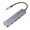 USB-C šakotuvas FIXED FIXHU-MN-GR 5 prievadų mini nešiojamiesiems kompiuteriams ir planšetėms