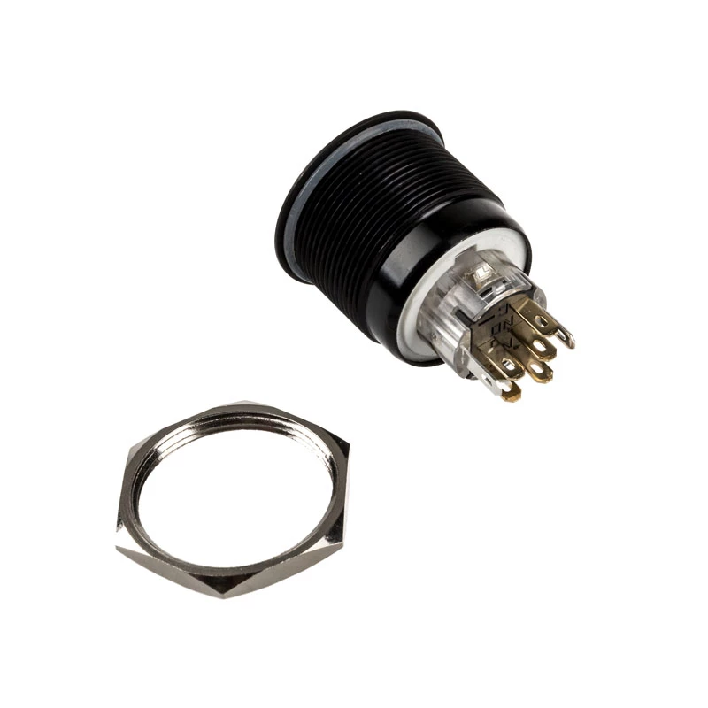 DimasTech PD220 vandalams atsparus 25 mm mygtukas Juodaline Dot RGB