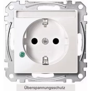 MERTEN Schuko kištukinis lizdas 16A MEG2305-0319 termoplastinis poliarinės baltos spalvos su apsauga nuo viršįtampių MEG23 MEG2305-0319 (MEG2305-0319)