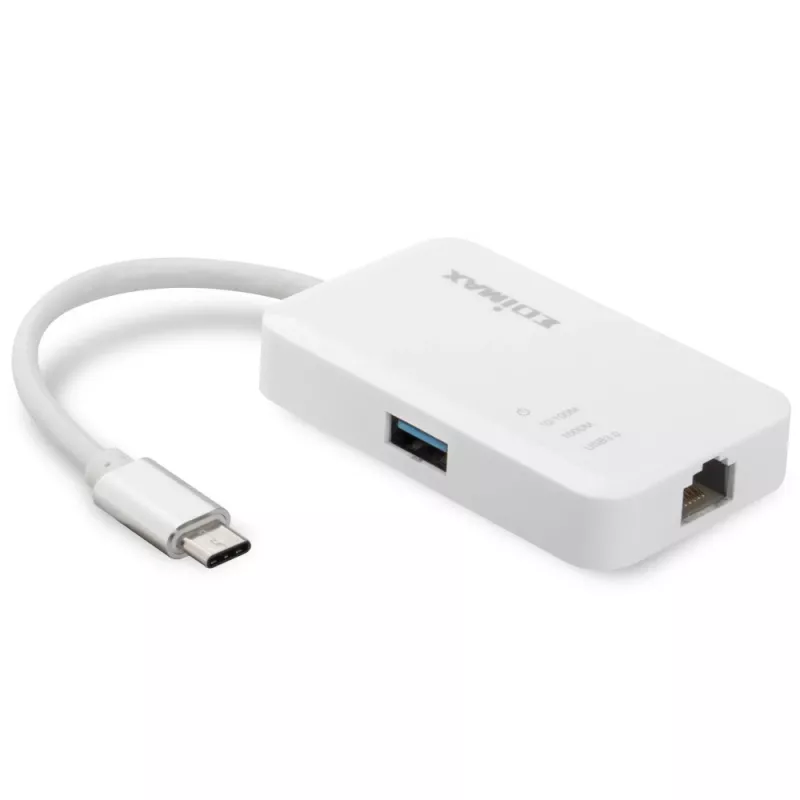 Edimax EU-4308 nešiojamojo kompiuterio dokas / prievadų atkartotuvas USB 3.2 Gen 1 (3.1 Gen 1) Type-C baltas