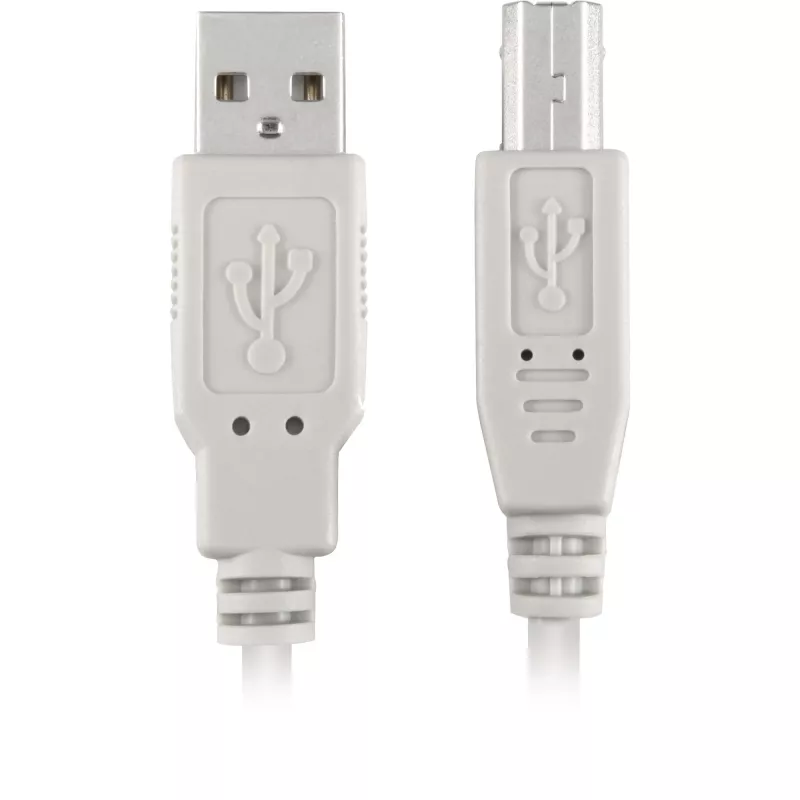 USB 2.0 laidas, USB-A kištukas > USB-B kištukas (pilkas, 0,5 metro)