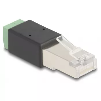 DeLOCK RJ45 kištuko prie gnybtų bloko adapteris 2 kontaktų 66604 juoda žalia