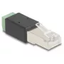 DeLOCK RJ45 kištuko prie gnybtų bloko adapteris 2 kontaktų 66604 juoda žalia