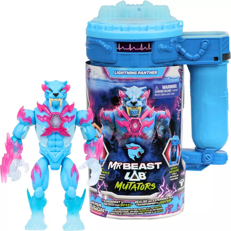 Žaidimo figūrėlė Usorteret Mr. Beast Lab Mutators Mutation Chamber Lightning Panther kolekcinė figūrėlė