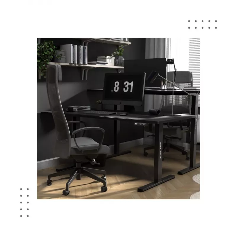 Reguliuojamo aukščio elektrinis žaidimų stalas Mark Adler MA-Leader 7.6, juodas – 160×80 cm, 72–118 cm, maks. 70 kg