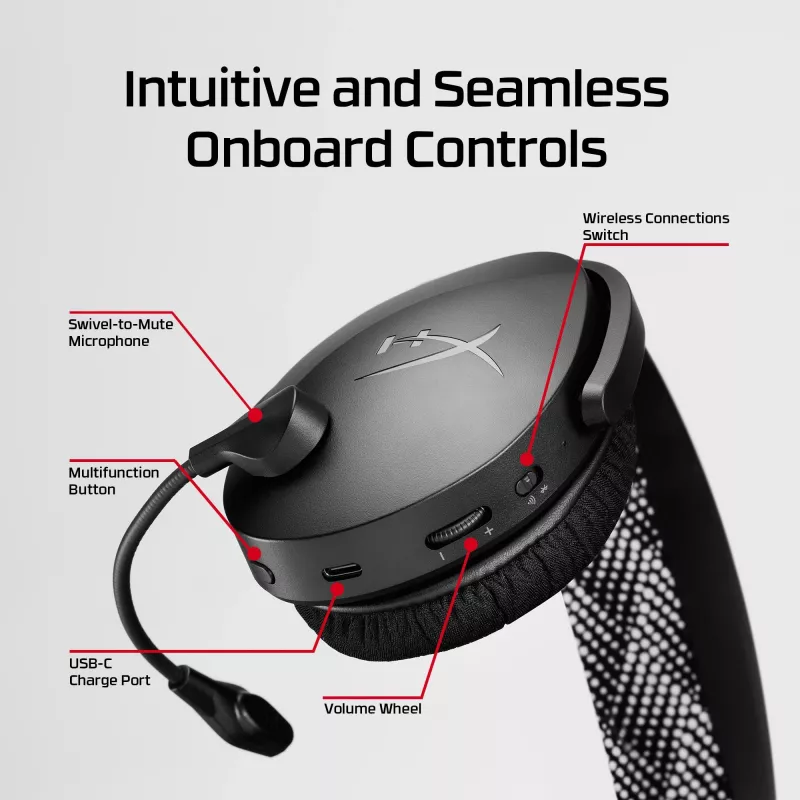 HyperX Cloud Jet - belaidės žaidimų ausinės (juodos)