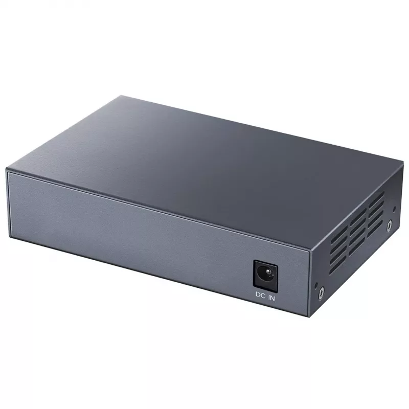 Tinklo komutatorius Cudy GS1005P — 5 prievadų Gigabit Ethernet su 4 PoE prievadais, 60W bendra galia, metalinis korpusas, montuojamas į stovą