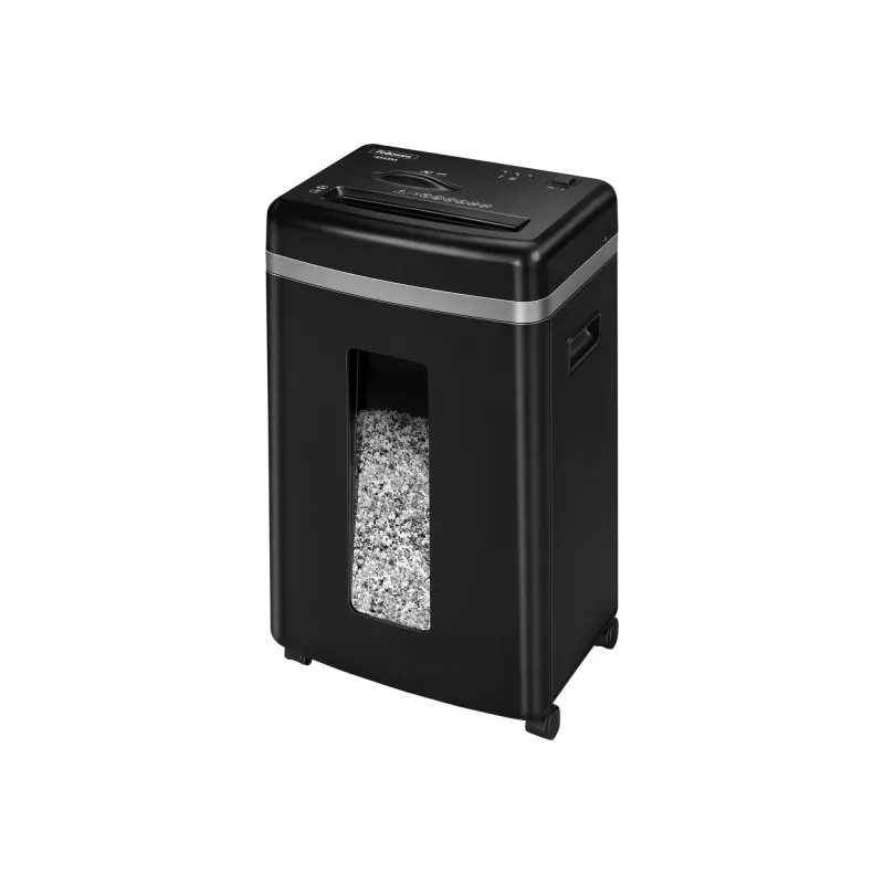 Popieriaus smulkintuvas Fellowes Powershred 450M mikro pjovimo, 9 lapų talpa, 2 x 12 mm, 22 l dėžė, juodas