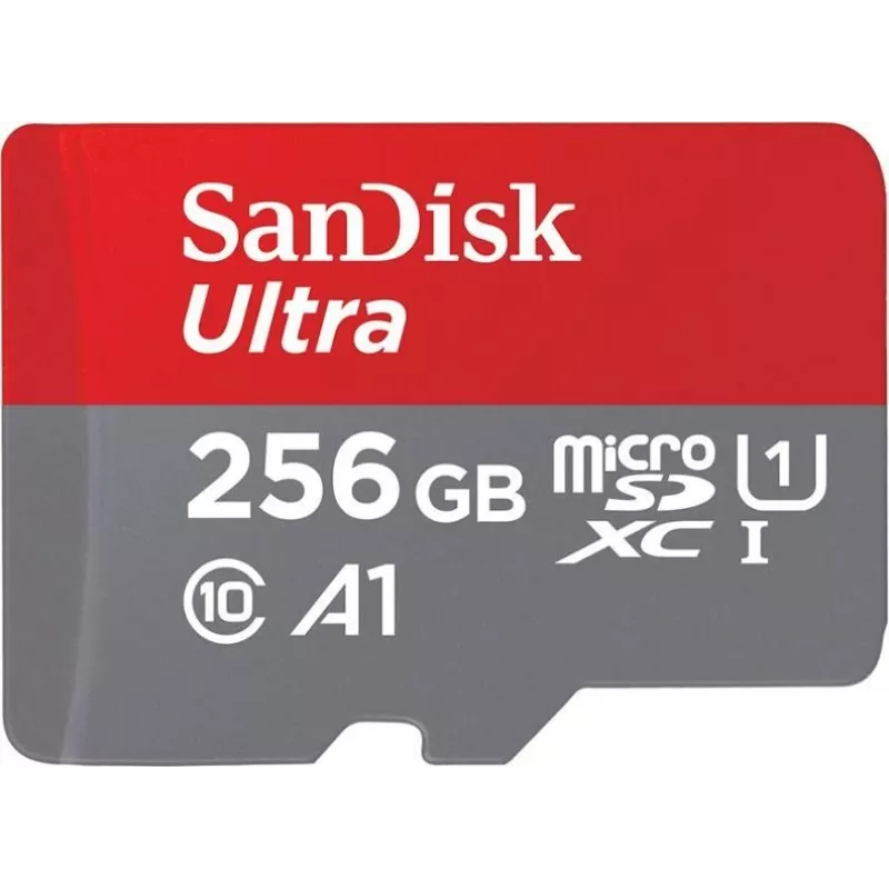 SanDisk microSDHC Ultra 256GB (UHS-1/Cl.10/100MB/s) + Adapteris, planšetinis kompiuteris (00215484)