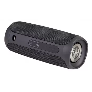Nešiojamas garsiakalbis MANTA SPK130GO BT — Bluetooth 5.0, TWS, FM, 10 W RMS, įkraunamas (juodas, 8×8×19 cm)