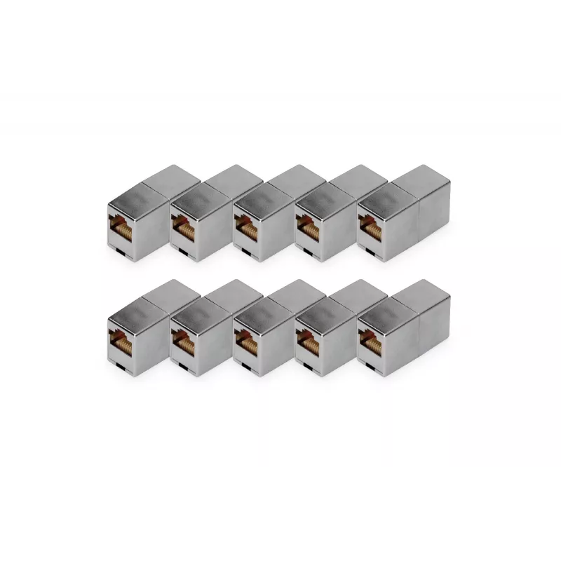 Digitus CAT 5e RJ45 modulinė jungtis 10 vnt. auksuoti kontaktai sidabrinė
