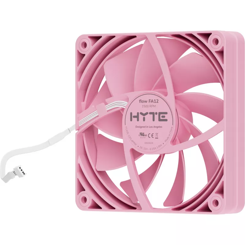 Kompiuterio aušinimo ventiliatorius HYTE FA12-SM-4 120 mm, 1500 RPM, 72 m³/h, 1,6 mmH2O, FDB, rožinės spalvos, 4 vnt.