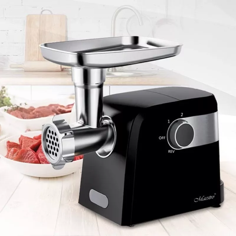 Elektrinė mėsmalė Maestro MR-854, 1500 W, 2 greičiai, 3 sieteliai, dešrų antgalis, juoda