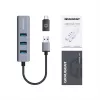GRAUGEAR USB šakotuvas G-HUB31L-A — USB 3.2 Gen 1 Type-A priegloba, 3x USB 3.2 Gen 1 Type-A prievadai + RJ-45, 5000 Mbit/s